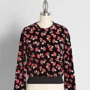 Modcloth Toadstool Velour Sweatshirt By Dangerfield **NWT**  SZ 14 AU / SZ 8 US